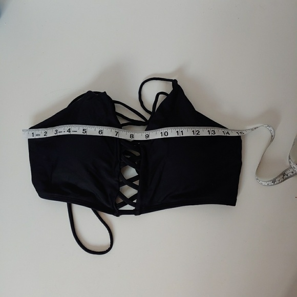 Black Corset Lace-Up Wrap Around Bikini Top - Picture 6 of 8